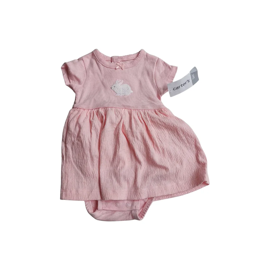 Carter's Pink Rabbit Onesie Dress (3 months) | Brand New |