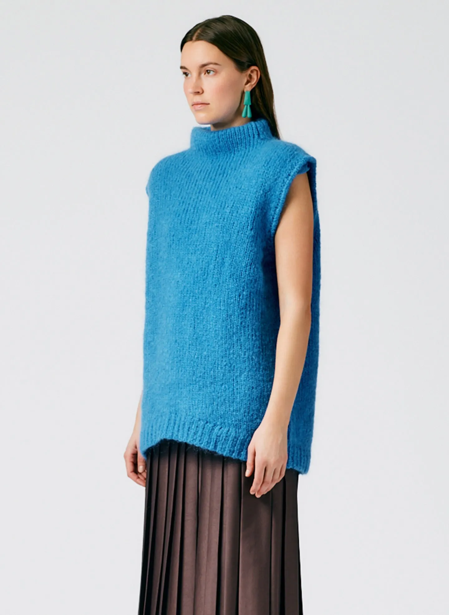 Claude Mohair Cocoon Funnelneck Vest