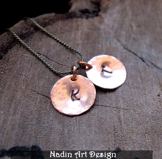 Copper Initial Charm - Tensor Tag