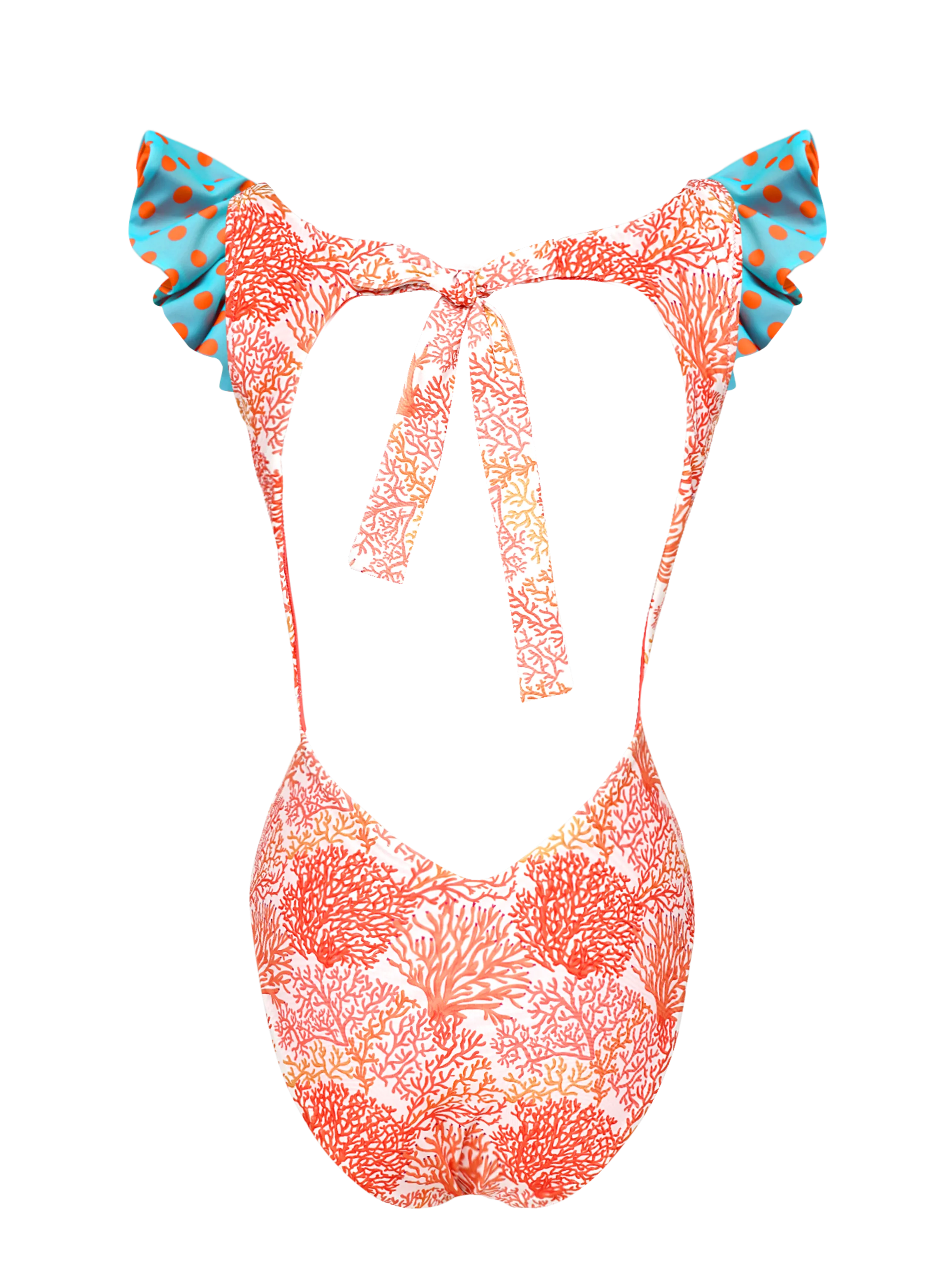 Coral One Piece   Reversible Ruffles