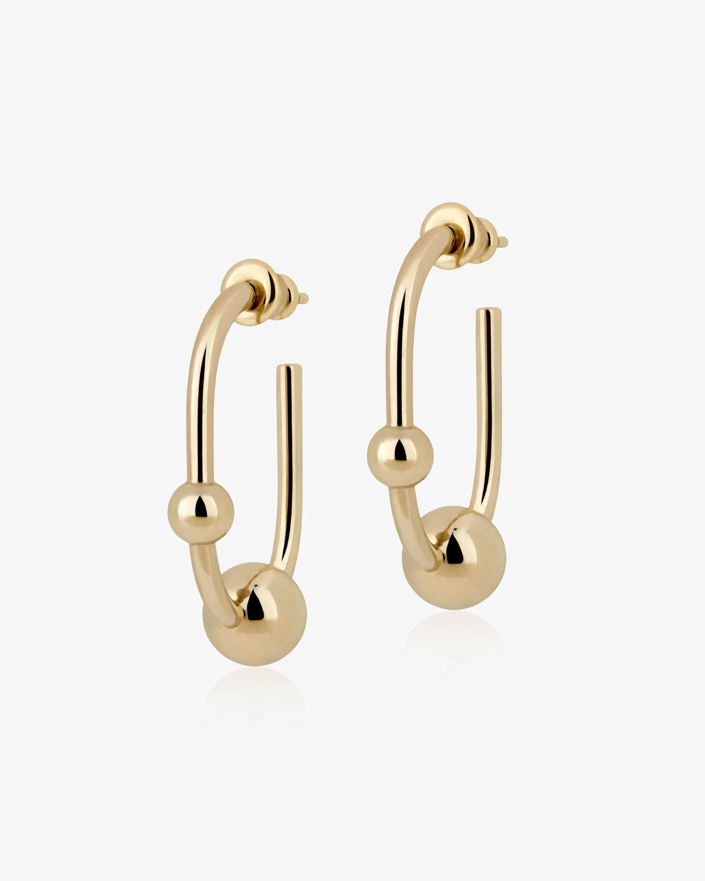 Crescent Hoop Earrings - 22 Carat Gold Gilded