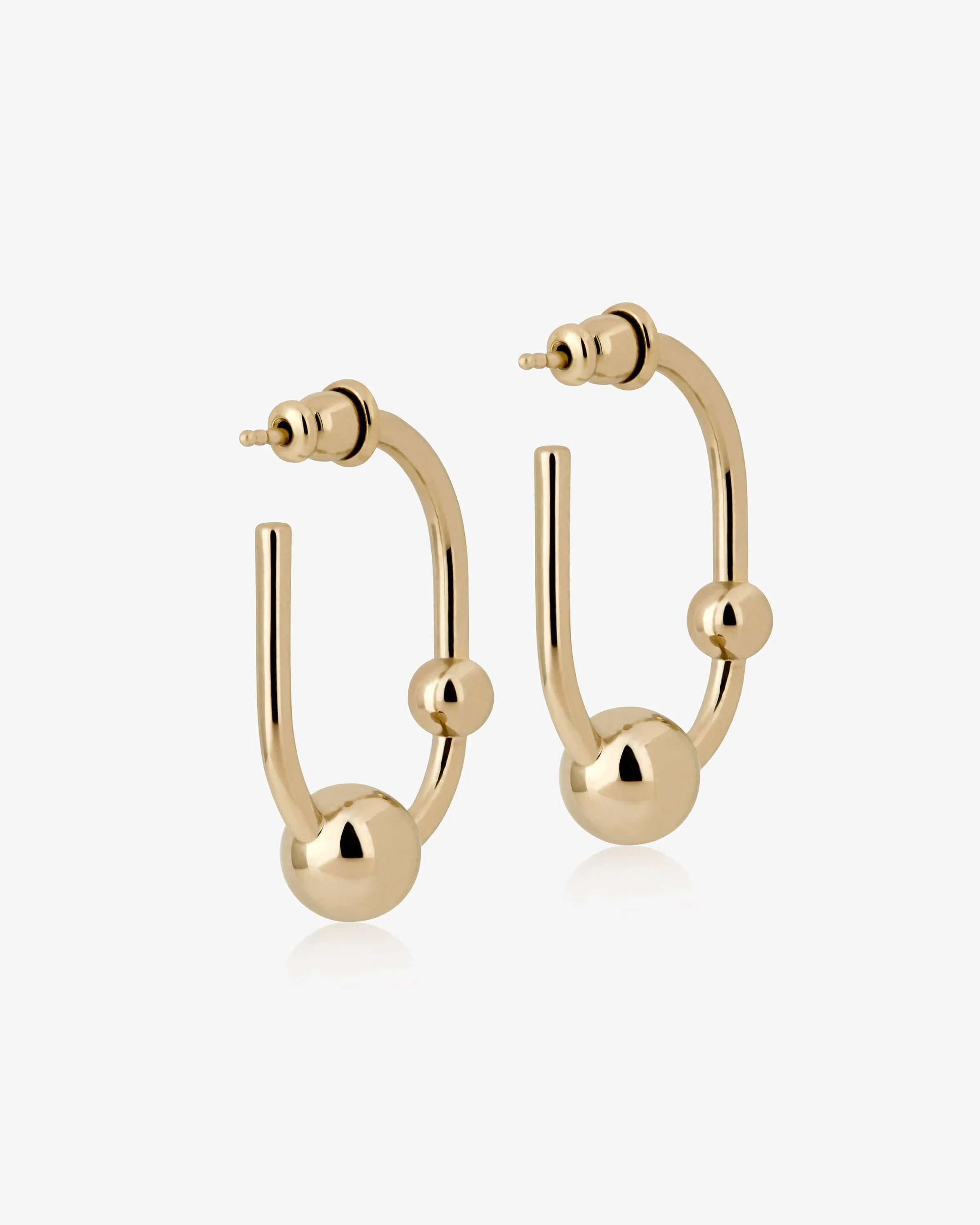 Crescent Hoop Earrings - 22 Carat Gold Gilded