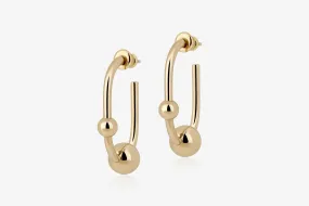 Crescent Hoop Earrings - 22 Carat Gold Gilded