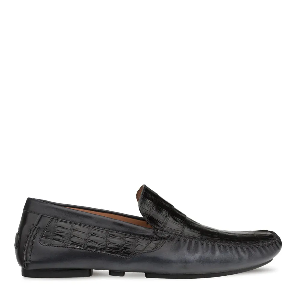 CROCODILE/LEATHER DRIVING MOCCASIN