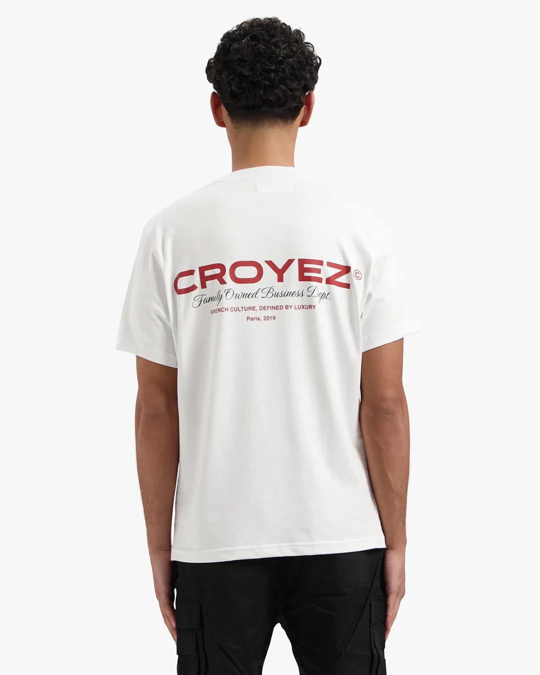 CROYEZ FAMILY OWNED BUSINESS T-SHIRT - WHITE/RED