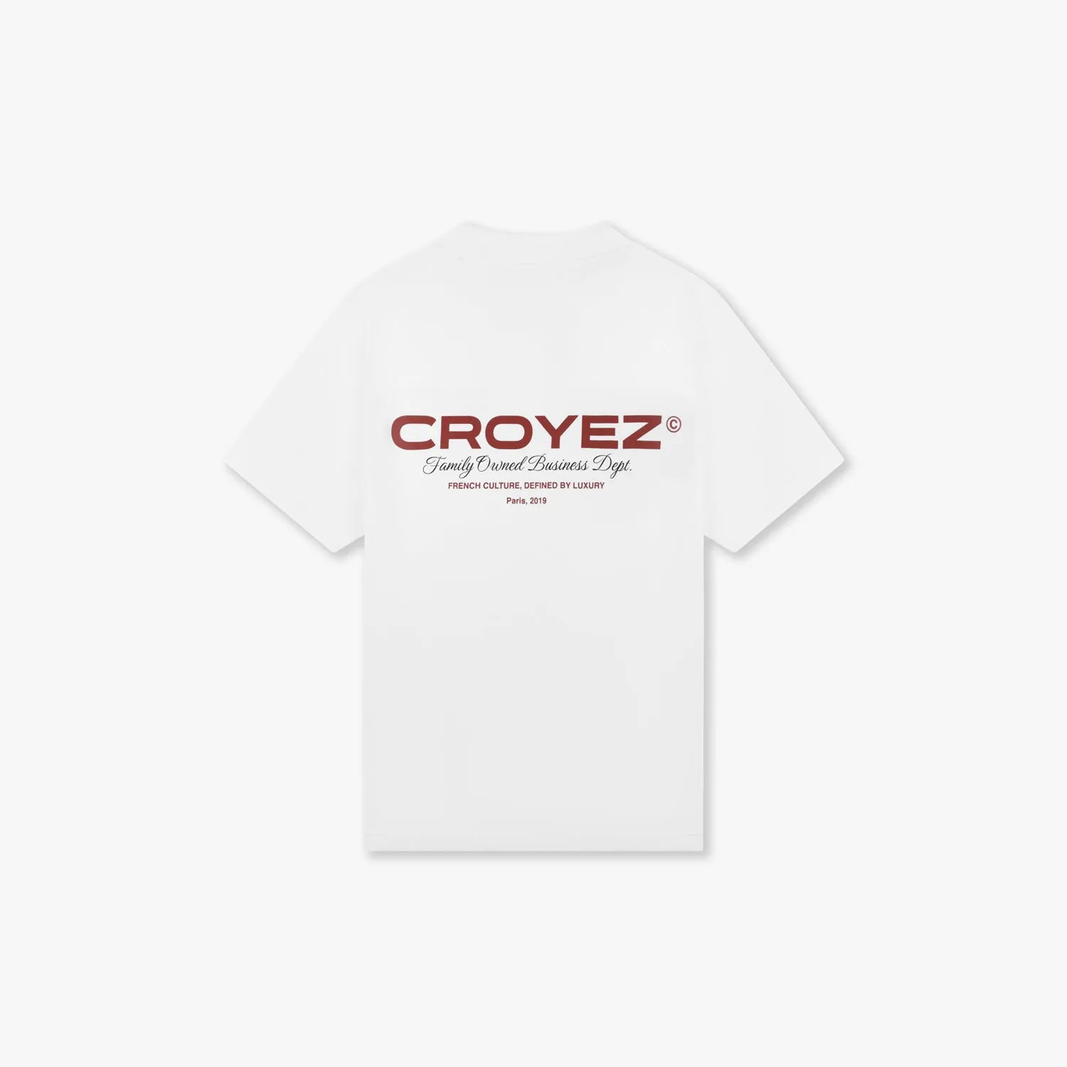 CROYEZ FAMILY OWNED BUSINESS T-SHIRT - WHITE/RED