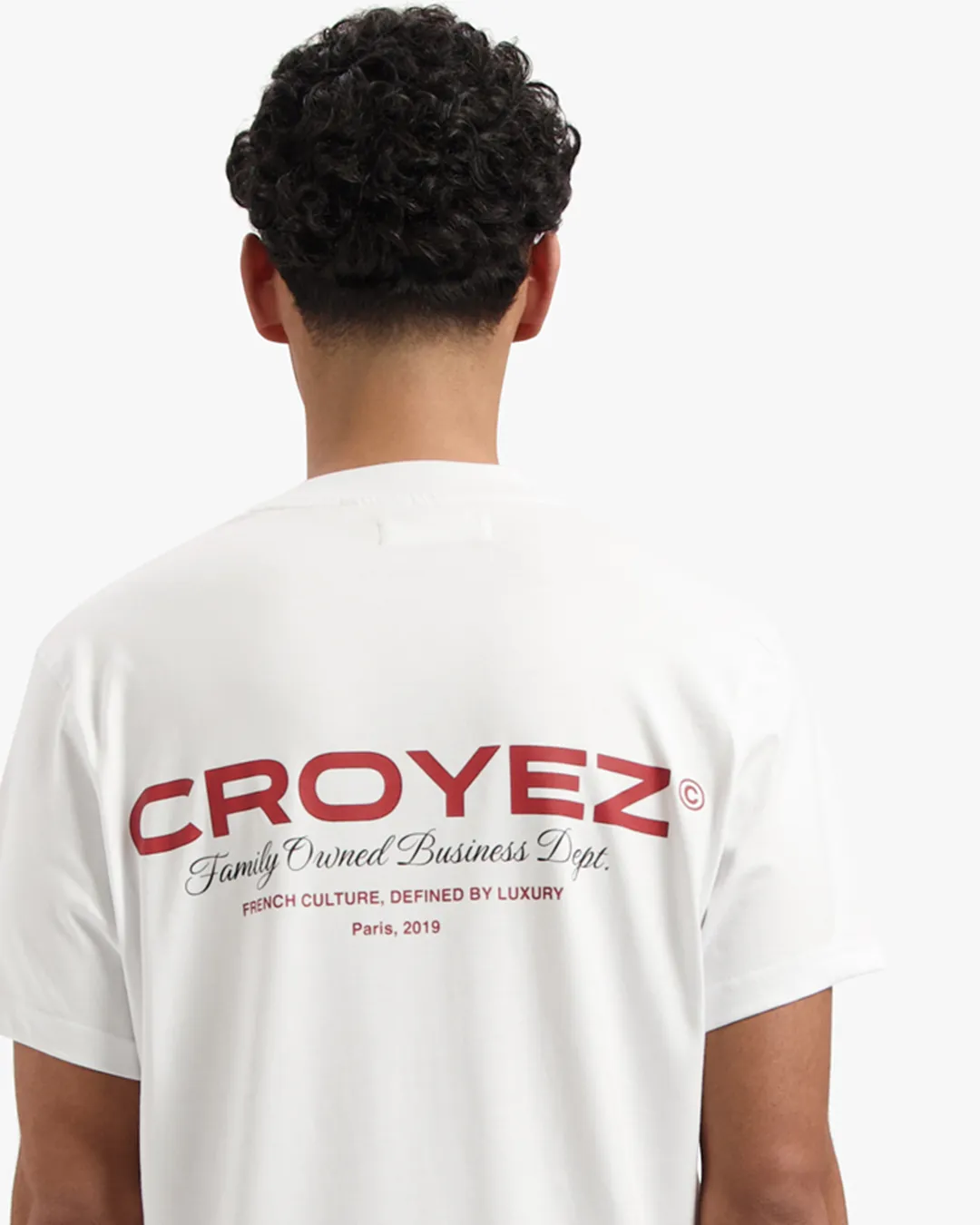 CROYEZ FAMILY OWNED BUSINESS T-SHIRT - WHITE/RED