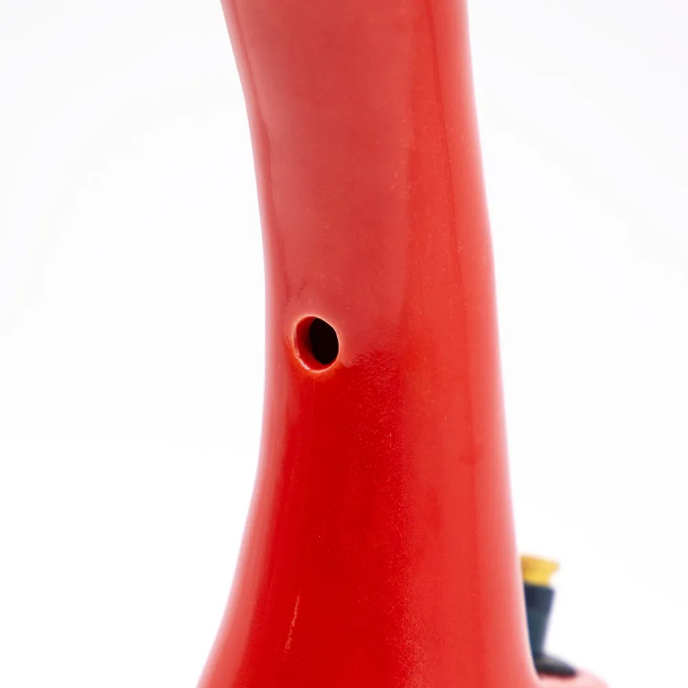 Curved Beaker Ceramic Bong - Red