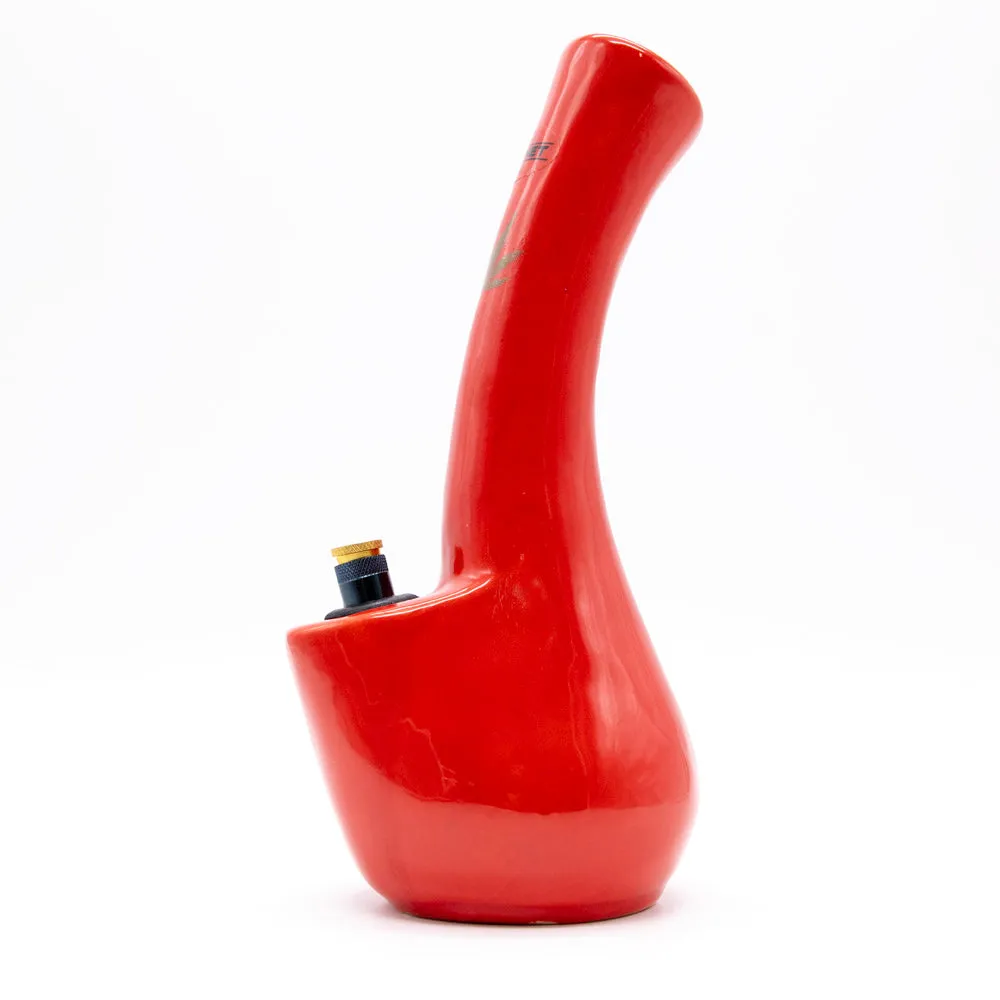 Curved Beaker Ceramic Bong - Red