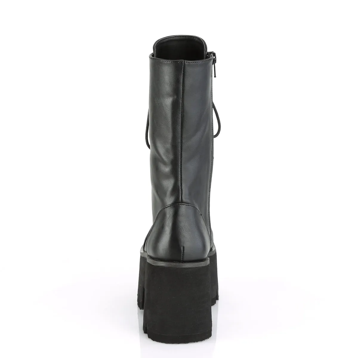 Demonia ASHES-105 | Black Vegan Leather Mid-Calf Boots