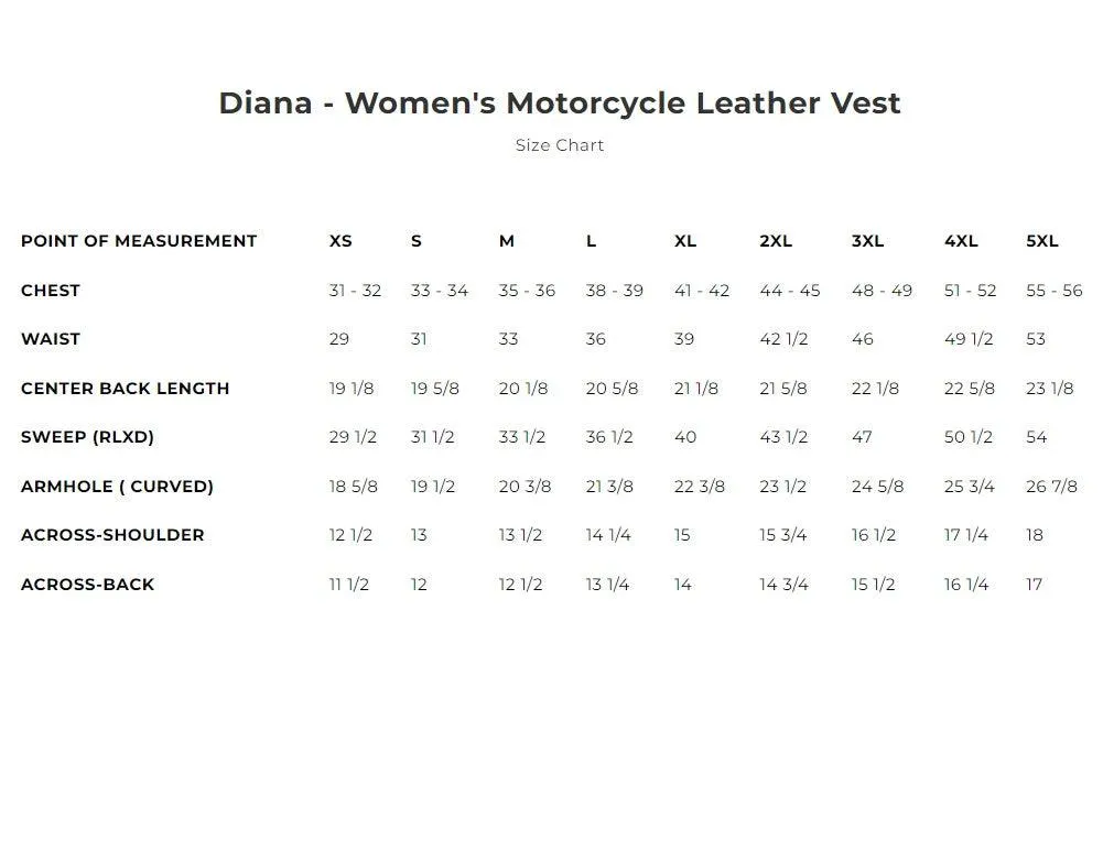 Diana - Women's Motorcycle Leather Vest