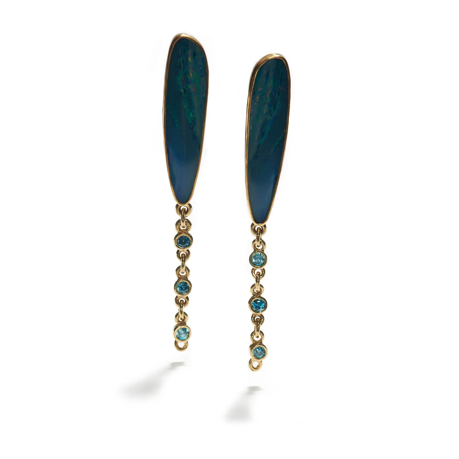 Earrings in Opal & Zircon