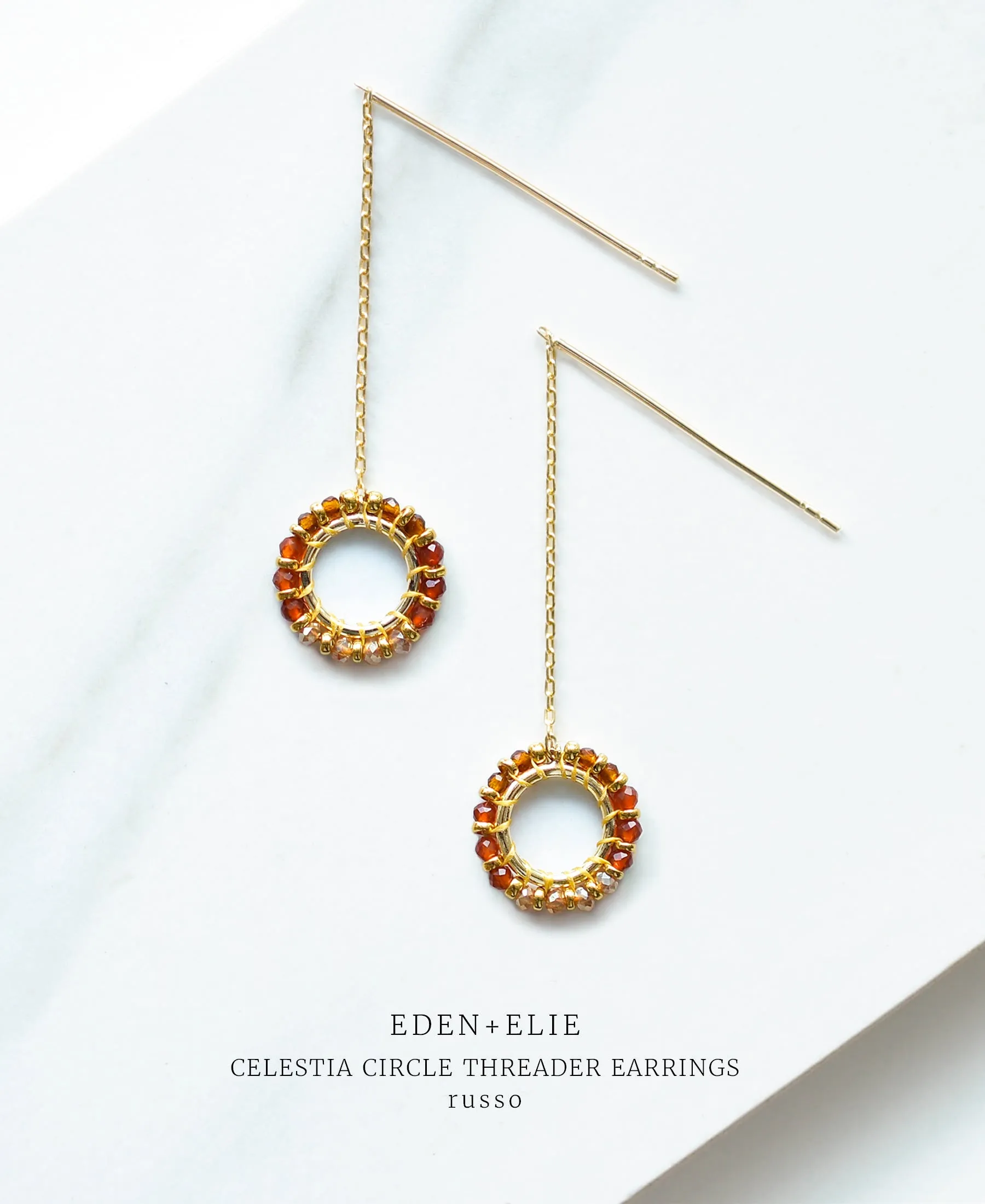 EDEN   ELIE Celestia Circle Threader Earrings - Russo