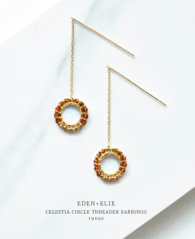 EDEN   ELIE Celestia Circle Threader Earrings - Russo