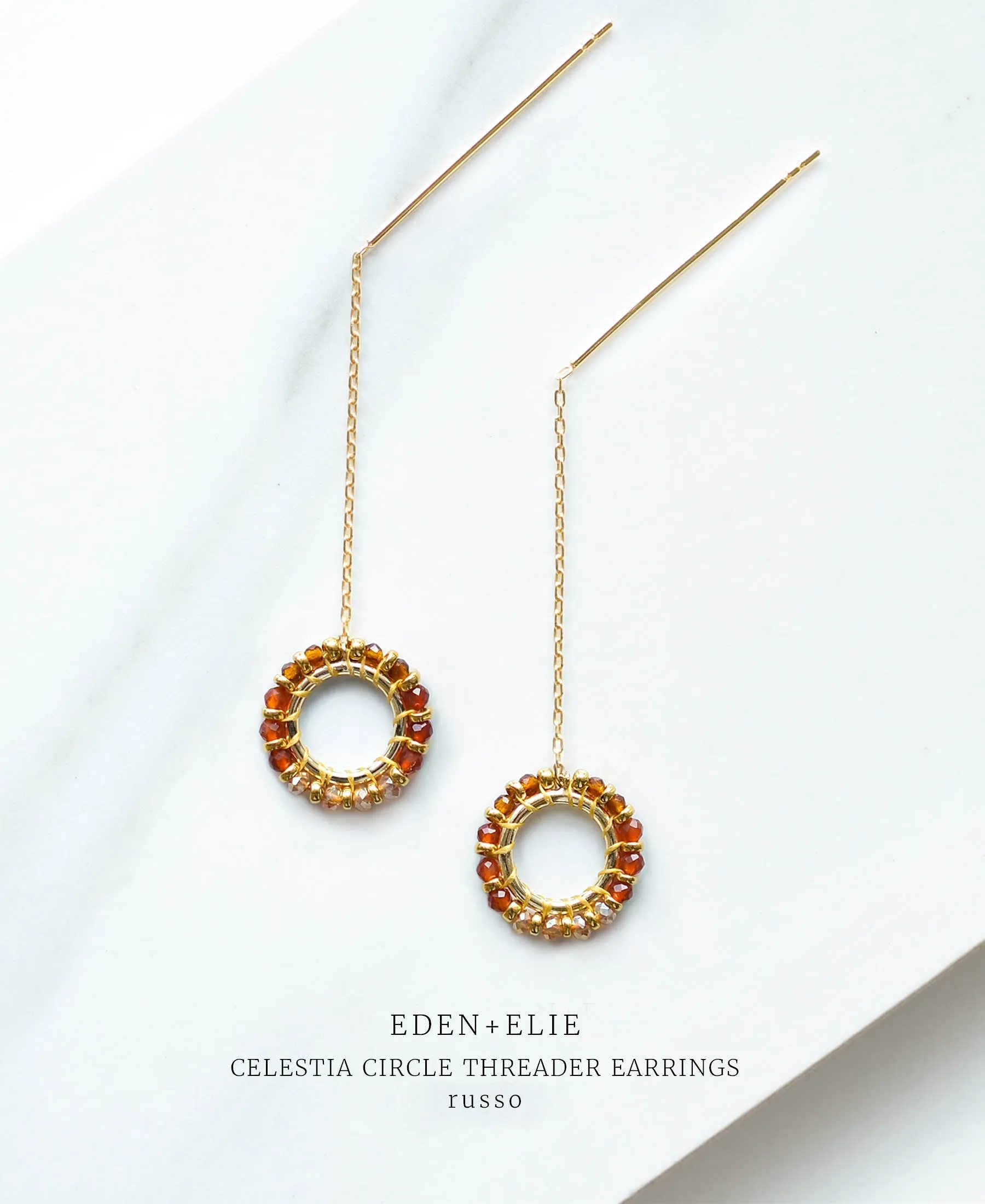 EDEN   ELIE Celestia Circle Threader Earrings - Russo