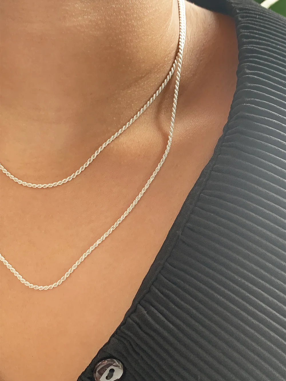 Ella | French Rope Sterling Silver Necklace