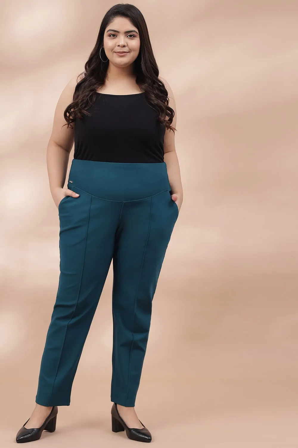 Emerald Crease Seam Tummy Tucker Pants