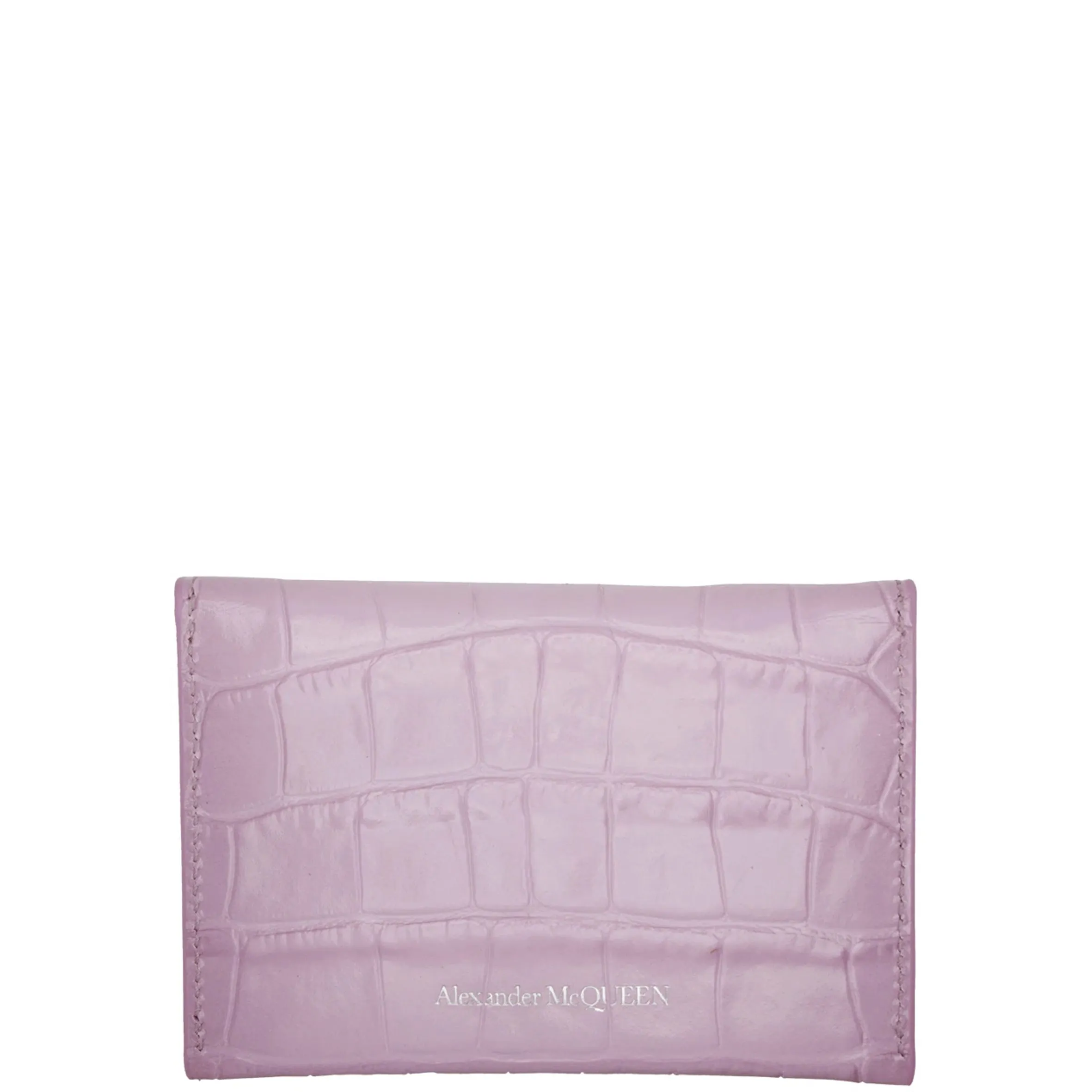 Envelope Card Holder Croc, Antic Pink/Silver