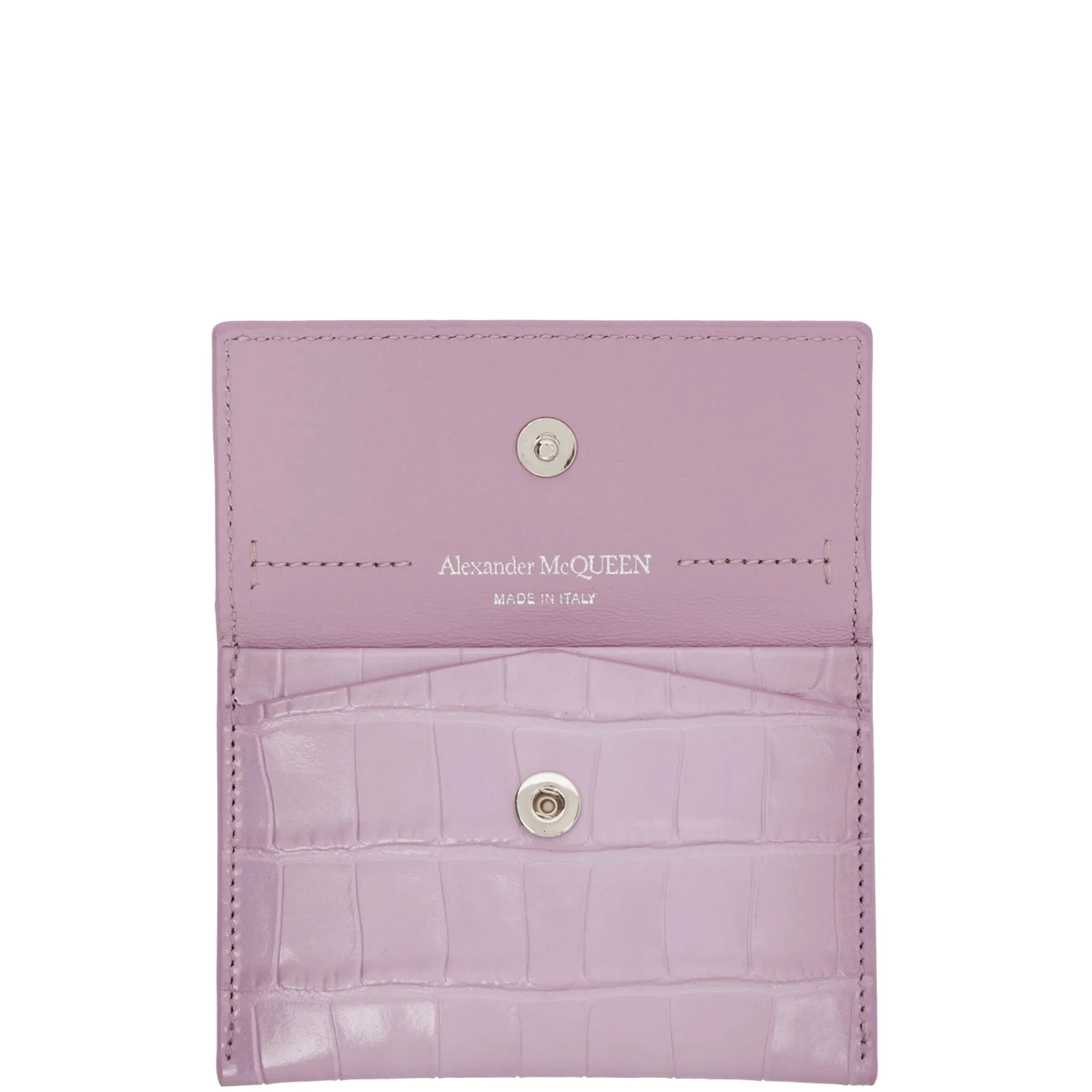 Envelope Card Holder Croc, Antic Pink/Silver