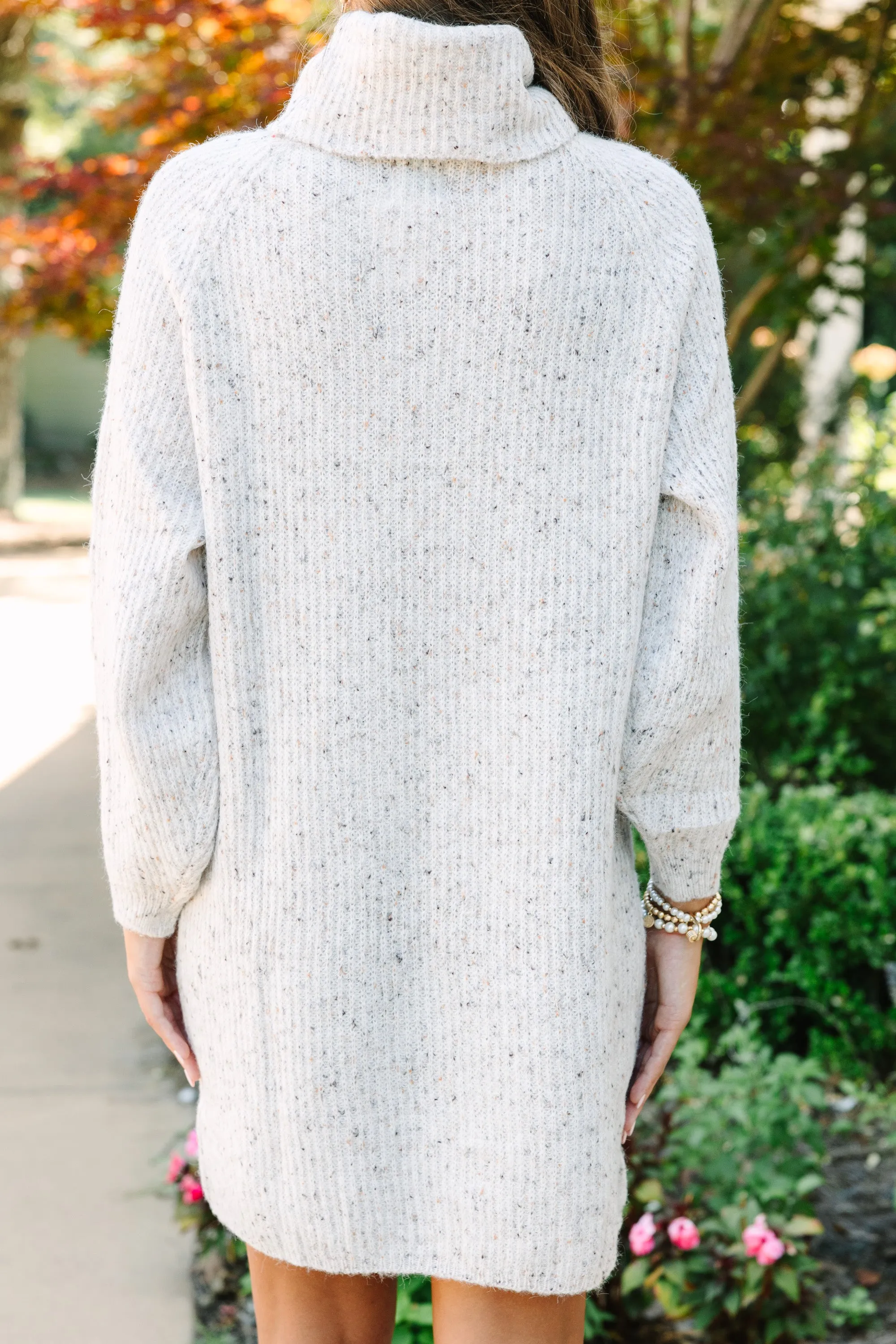 Feeling It Ivory White Sweater Dress