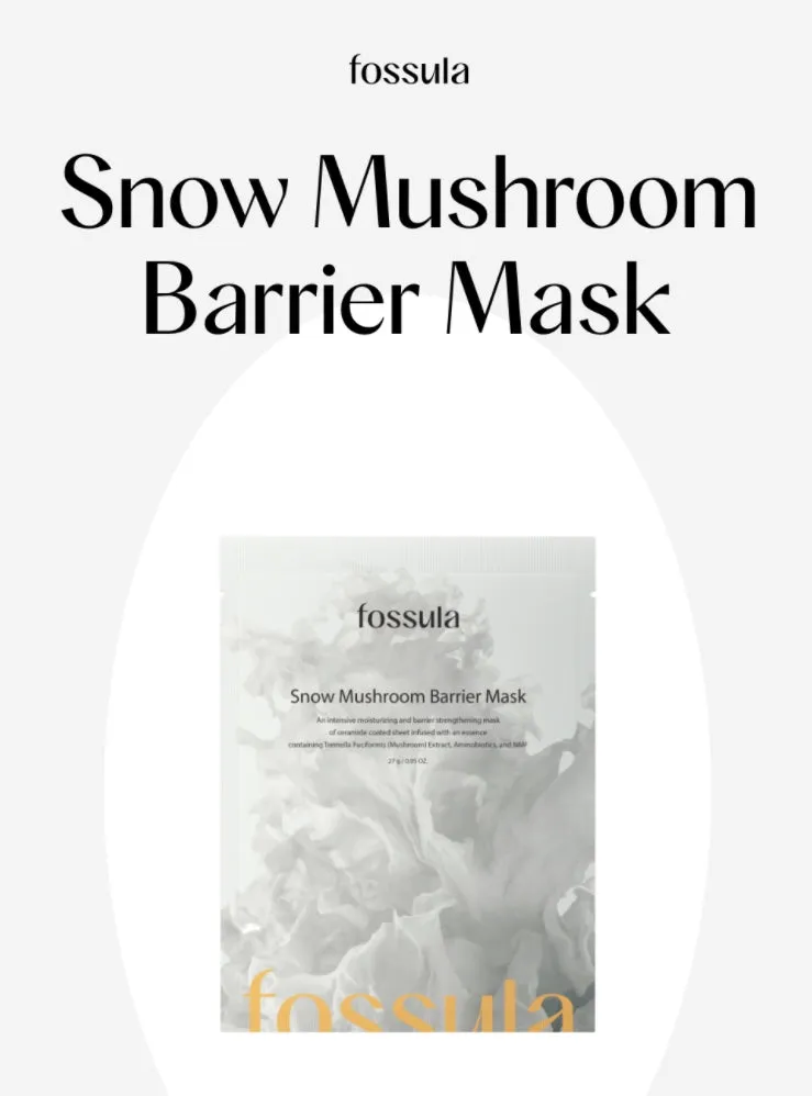 Fossula Snow Mushroom Barrier Mask Dry Sensitive Skincare Moisture Elasticity