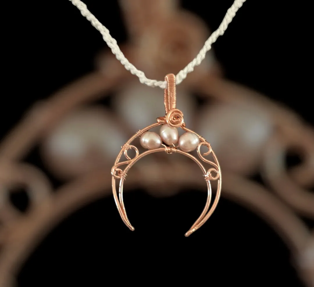 Freshwater Pearl Crescent Moon Pendant