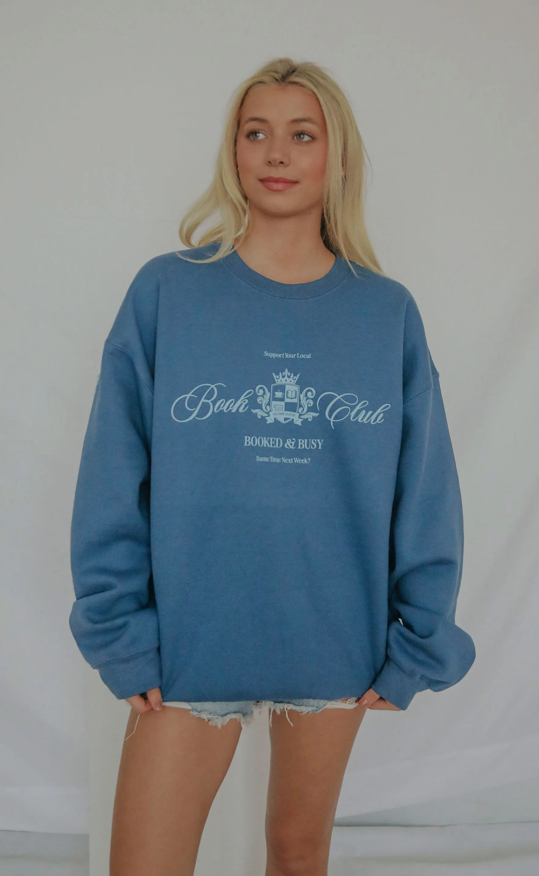 friday   saturday x jo johnson overby: book club sweatshirt