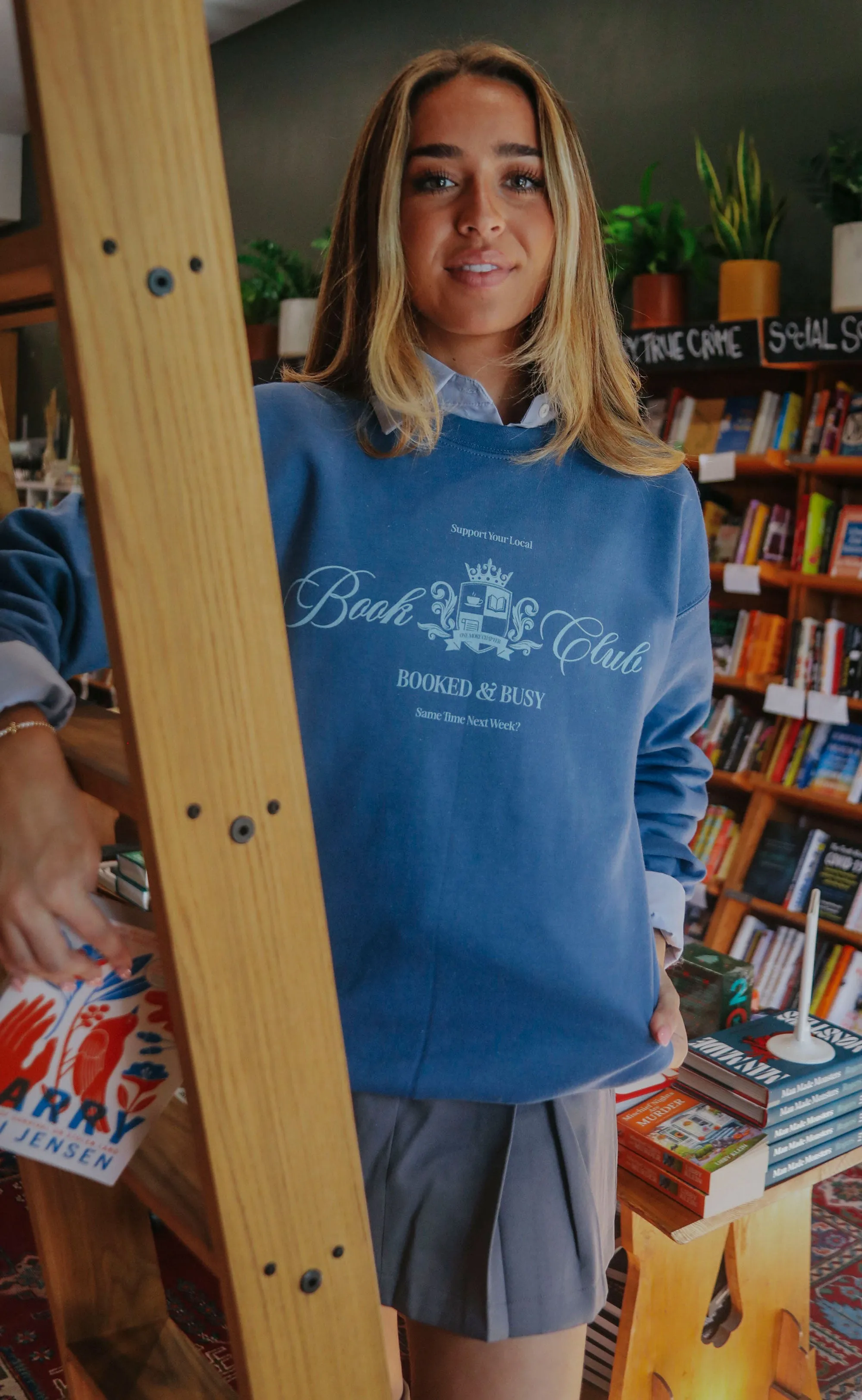 friday   saturday x jo johnson overby: book club sweatshirt