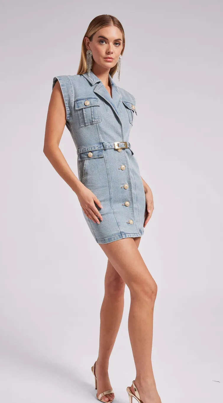 Generation Love - Luey Denim Dress - Light Blue