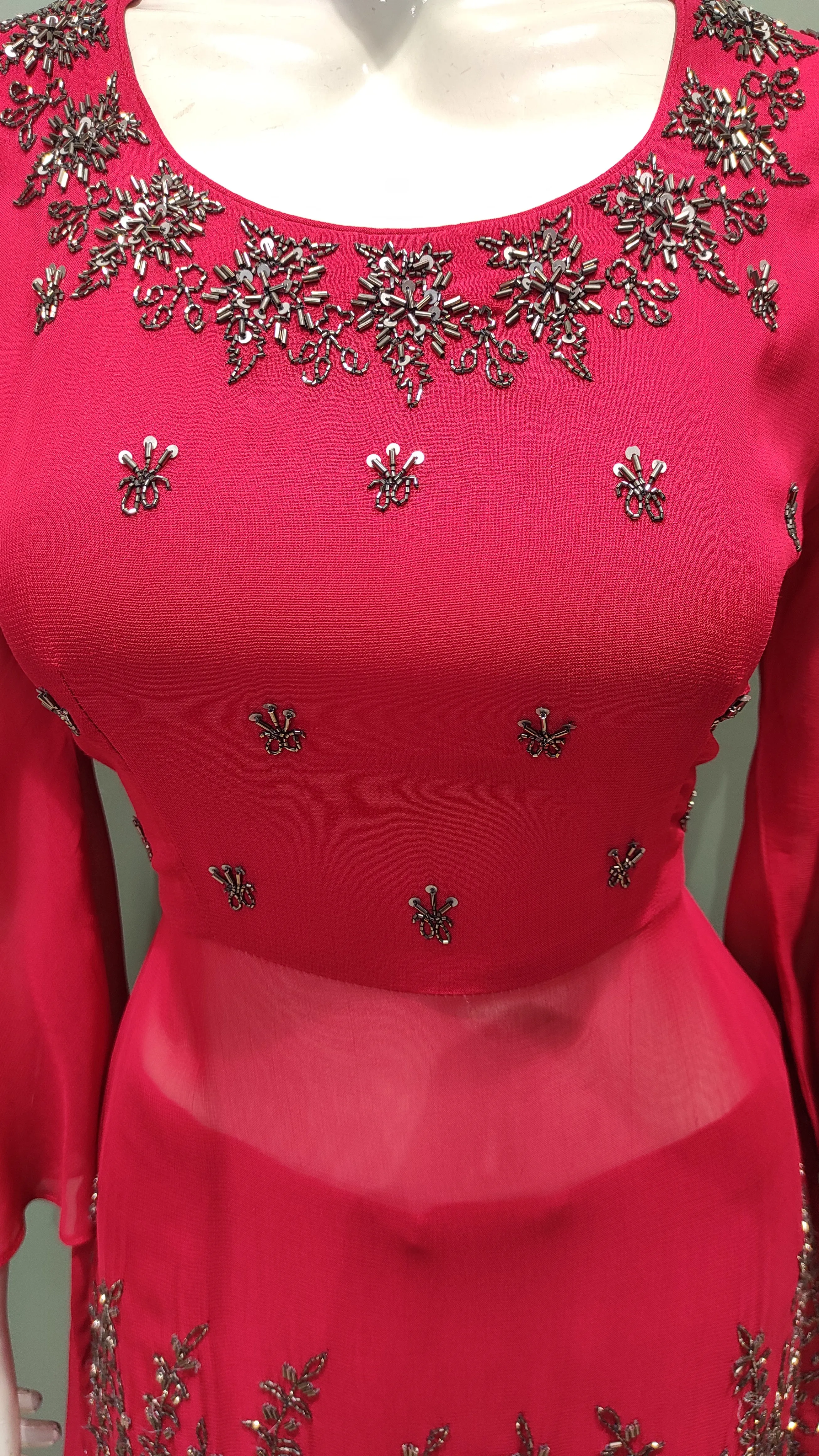 Georgette Peplum Top with Zari Work