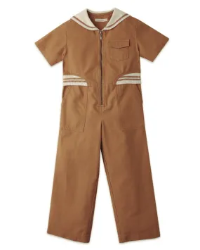 GINGERSNAPS SS24 Girls Sailor Ribbed Collar Jumpsuit