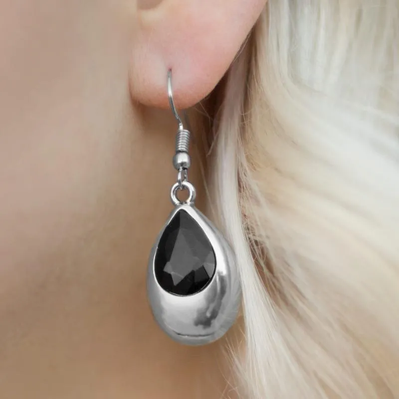 Glowing with Beauty Black Gem Earrings