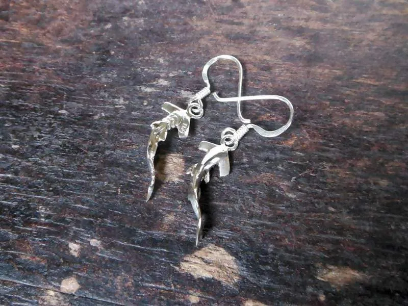 Hammerhead Shark Drop Earrings, 925 Sterling Silver, Fish Dangle Earrings, Aqurium Lover Gifts