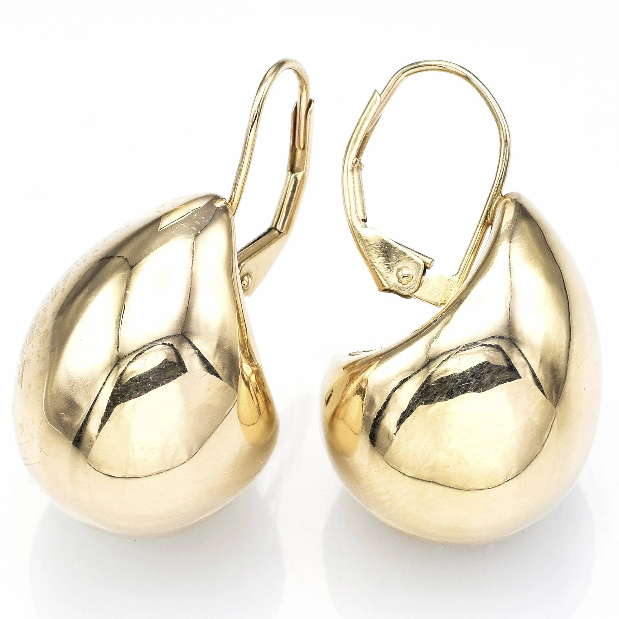 Hana Vintage 14K Yellow Gold Pear Dome Lever-Back Earrings