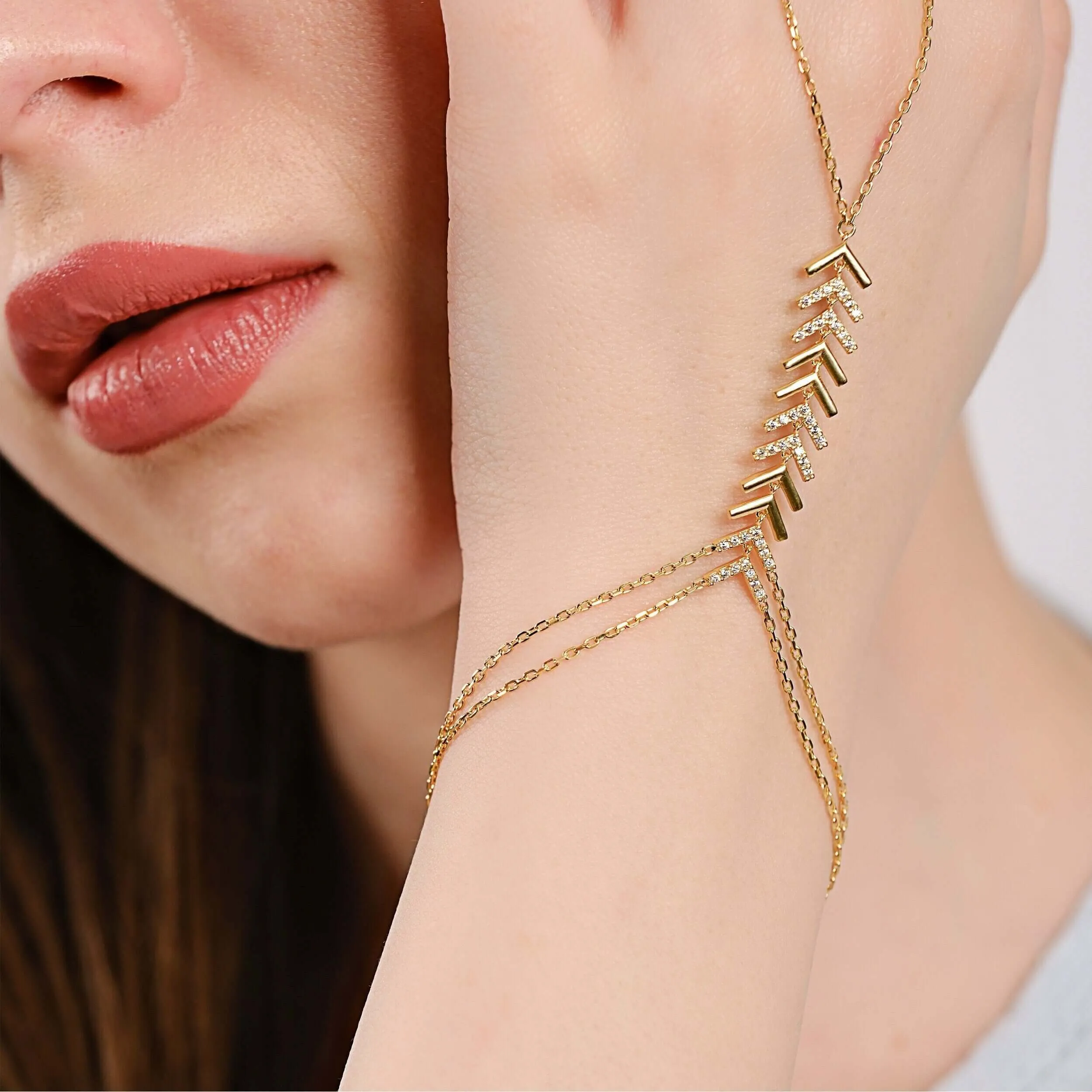 Hand Chain Bracelet| 18K Gold Vermeil