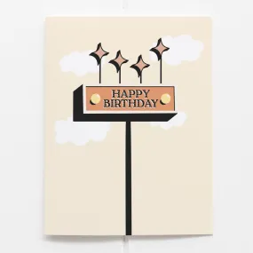 Happy Birthday Retro Sign Card