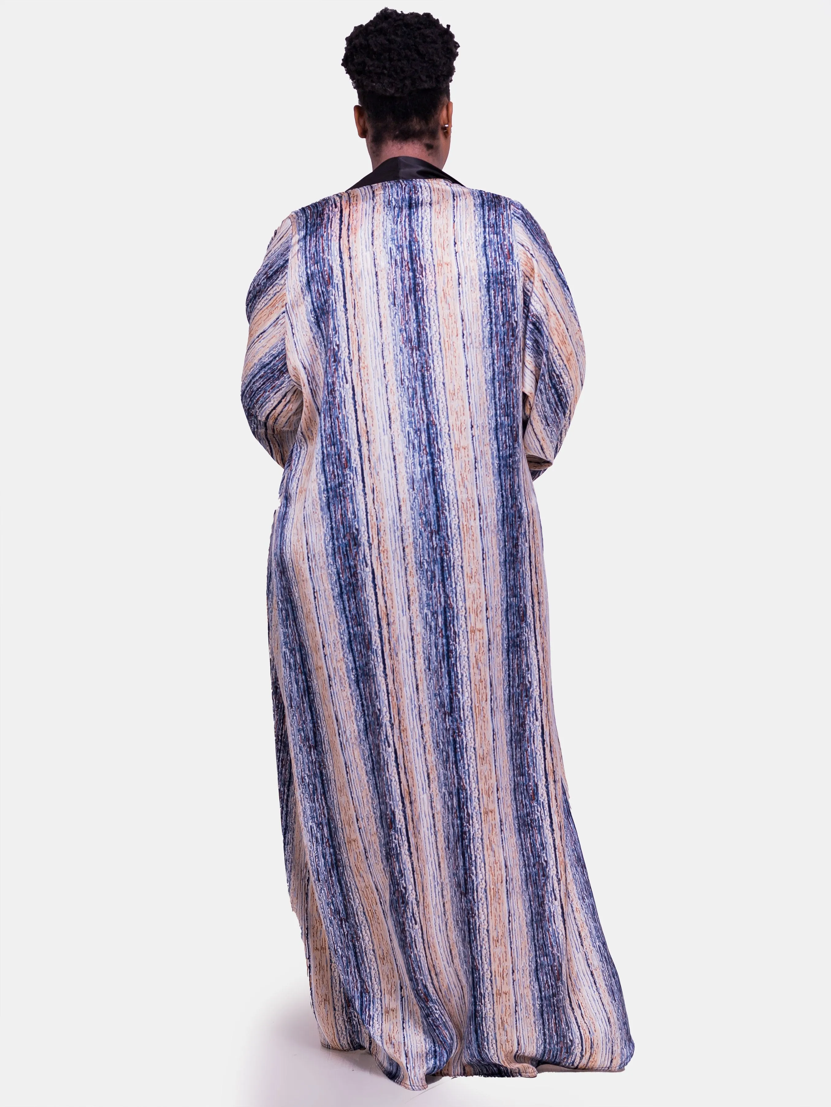 Hijabeefied Regular Travelling Kimono - Navy Blue Print