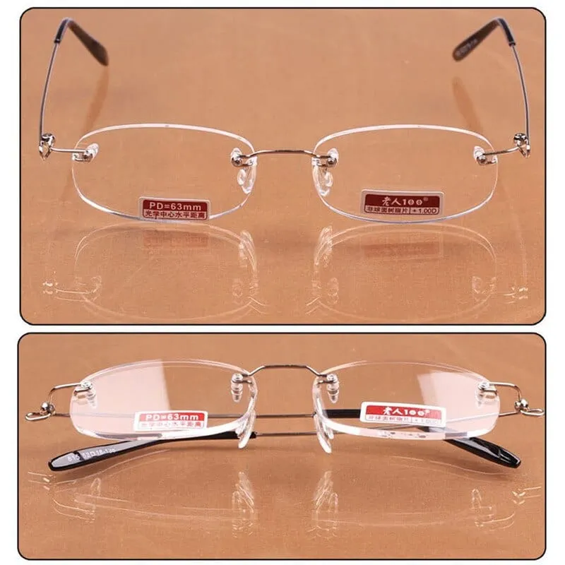 iboode Unisex Reading Glasses Brand Rimless Presbyopia Eyeglasses for Women Men Resin Clear Lens Reading Eye Glasses  1.0~4.0