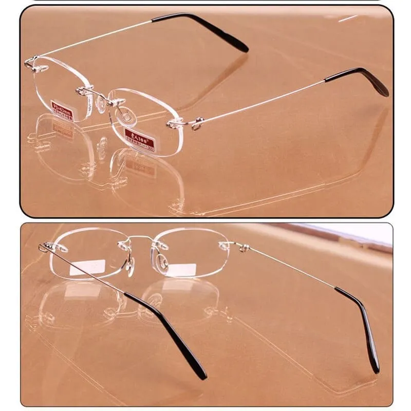 iboode Unisex Reading Glasses Brand Rimless Presbyopia Eyeglasses for Women Men Resin Clear Lens Reading Eye Glasses  1.0~4.0