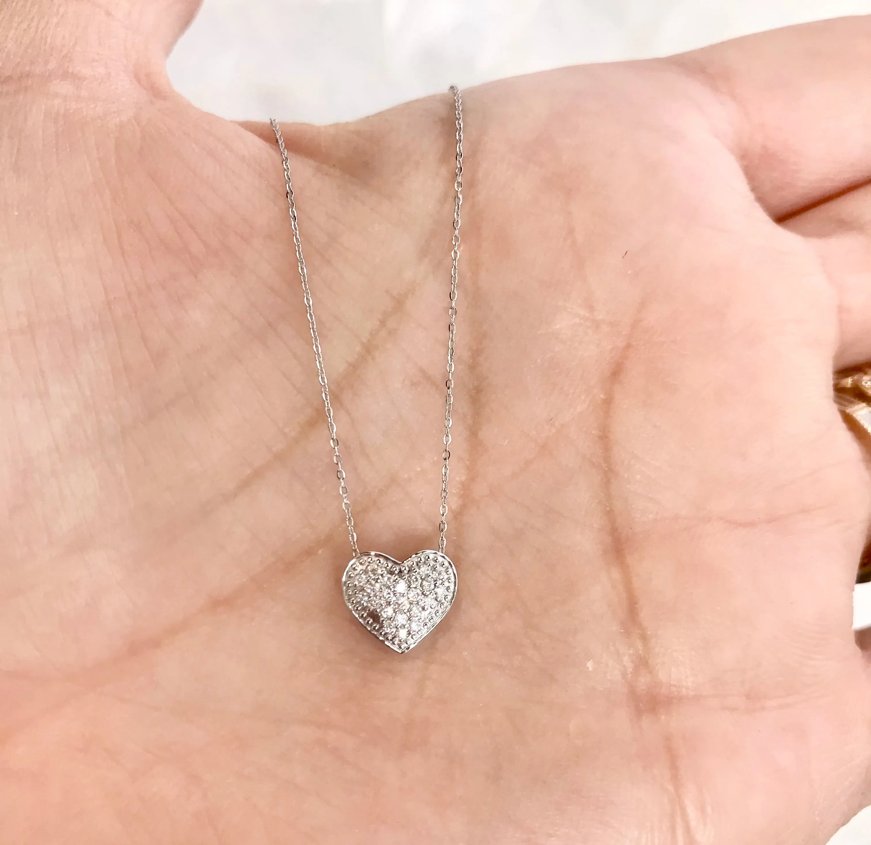 Icicles 10k Gold Diamond Heart Necklace