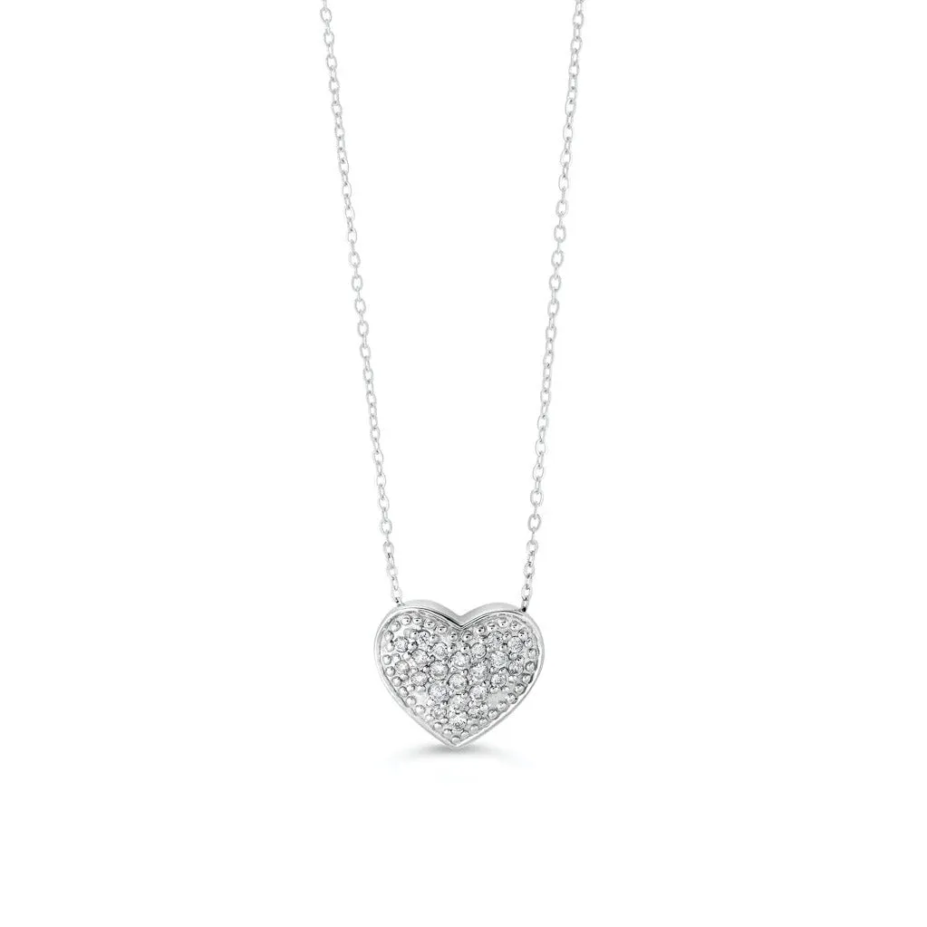 Icicles 10k Gold Diamond Heart Necklace