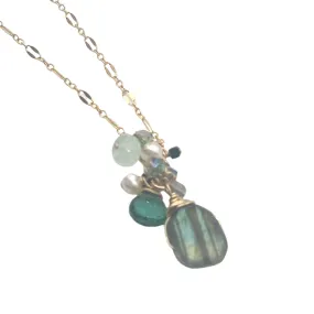 J. Mills Labradorite with Gemstone Cluster Necklace