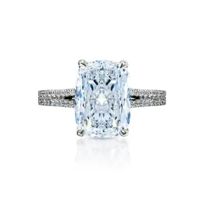 LIANA 5 Carat Cushion Cut Lab Grown Diamond Engagement Ring. IGI Certified