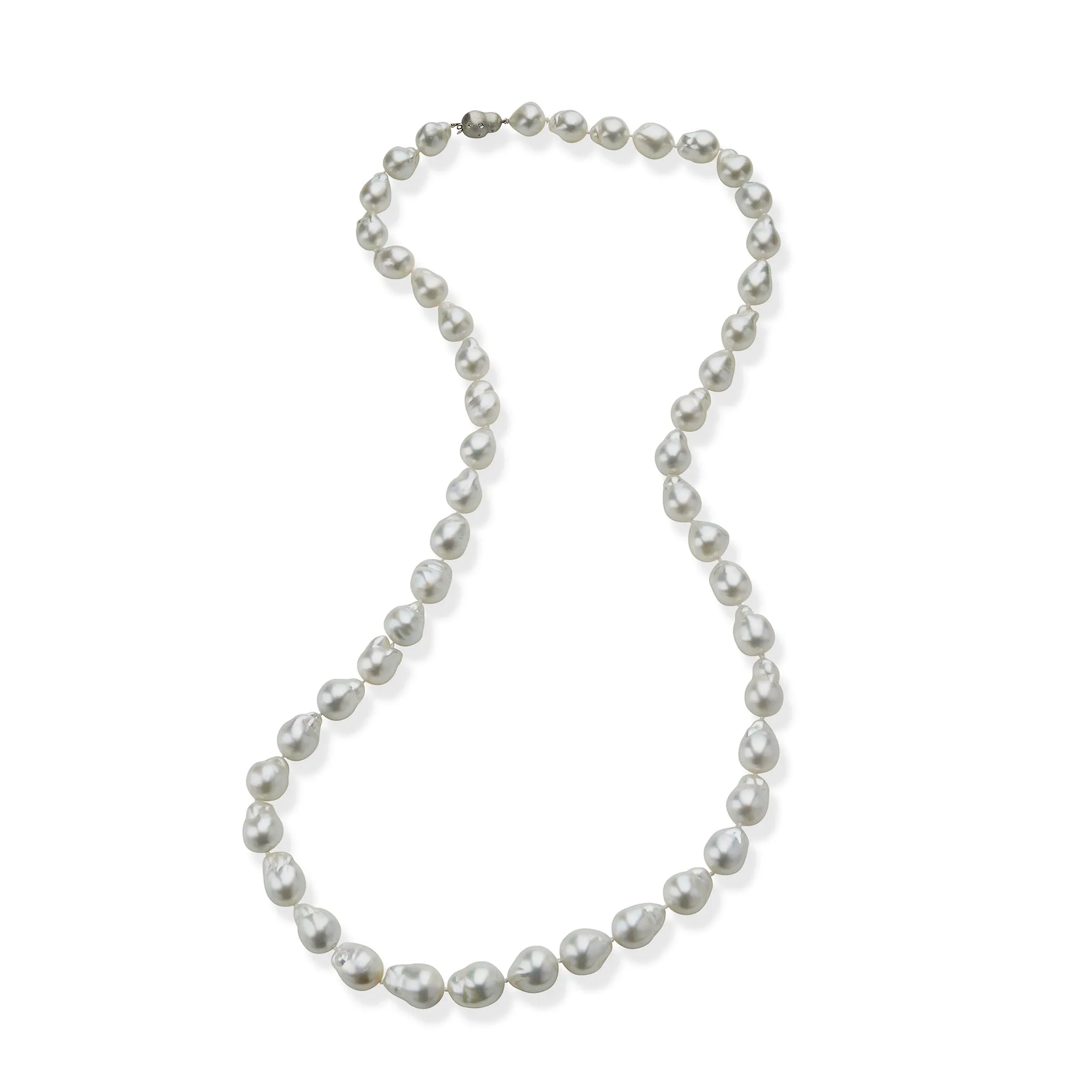 Long Cultured Baroque Natural Color South Sea Pearl Necklace