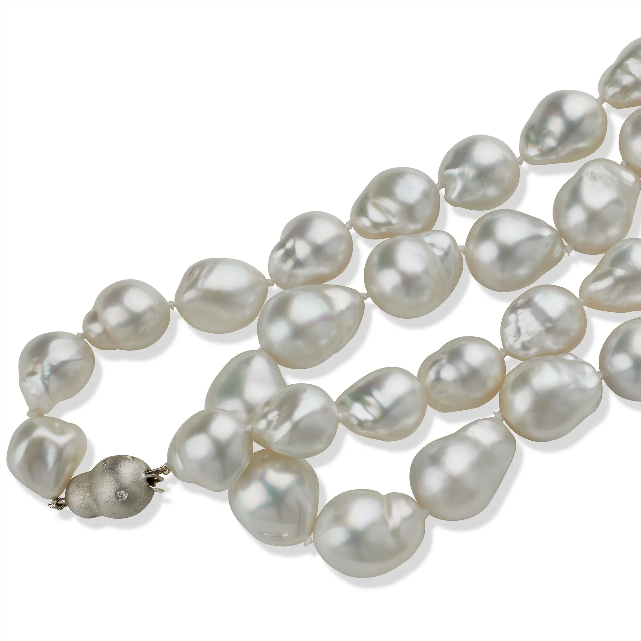 Long Cultured Baroque Natural Color South Sea Pearl Necklace