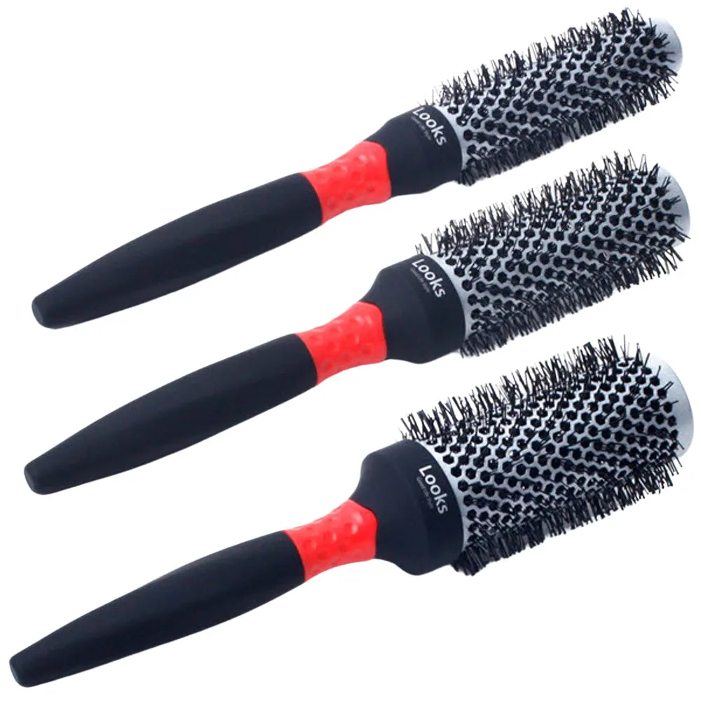 Looks Hot Curling Hair Brushes Combs Beauty Styling Professional Made in Korea