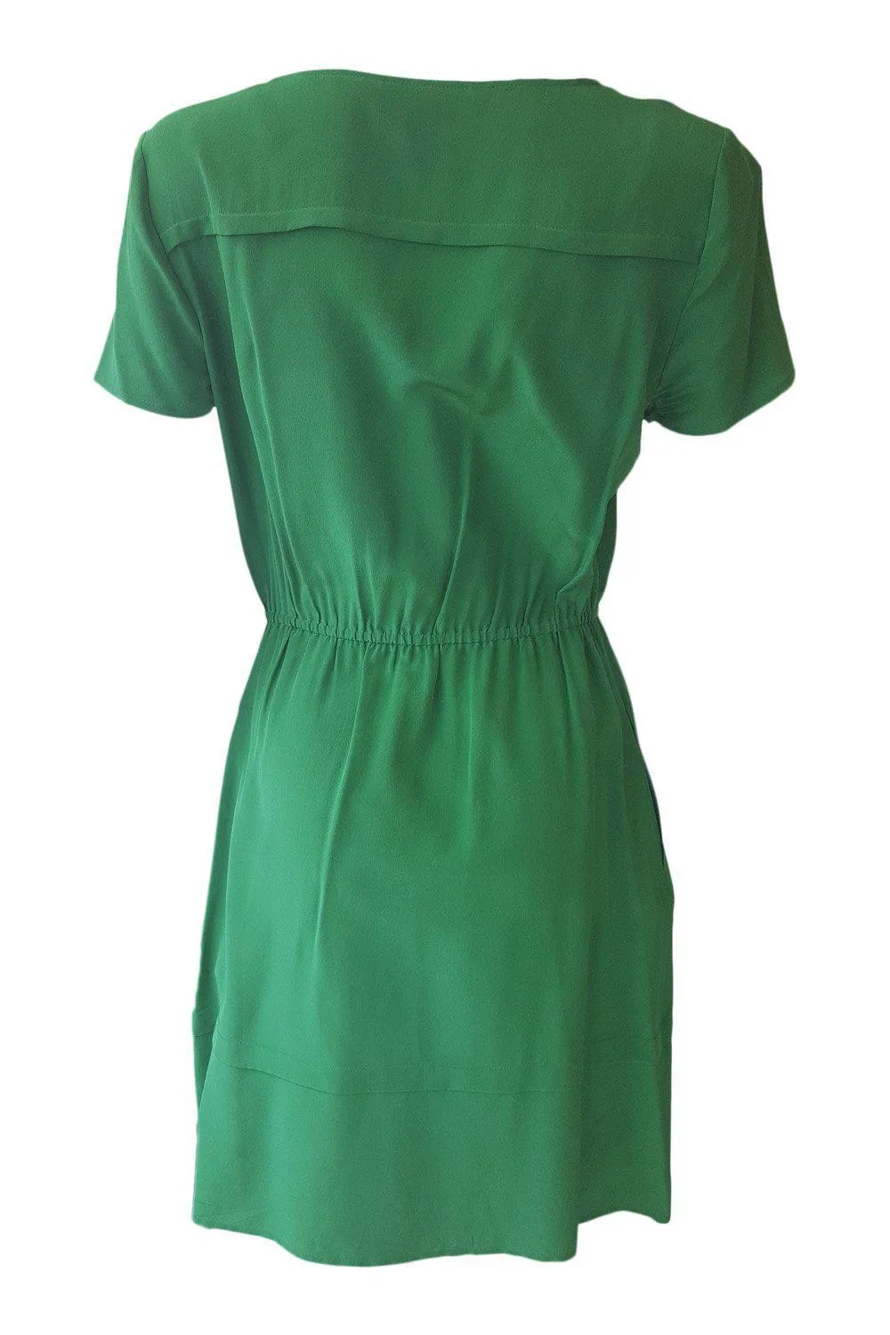 MARC JACOBS Emerald Green Lace Front Silk Dress (US 4 | UK 8)