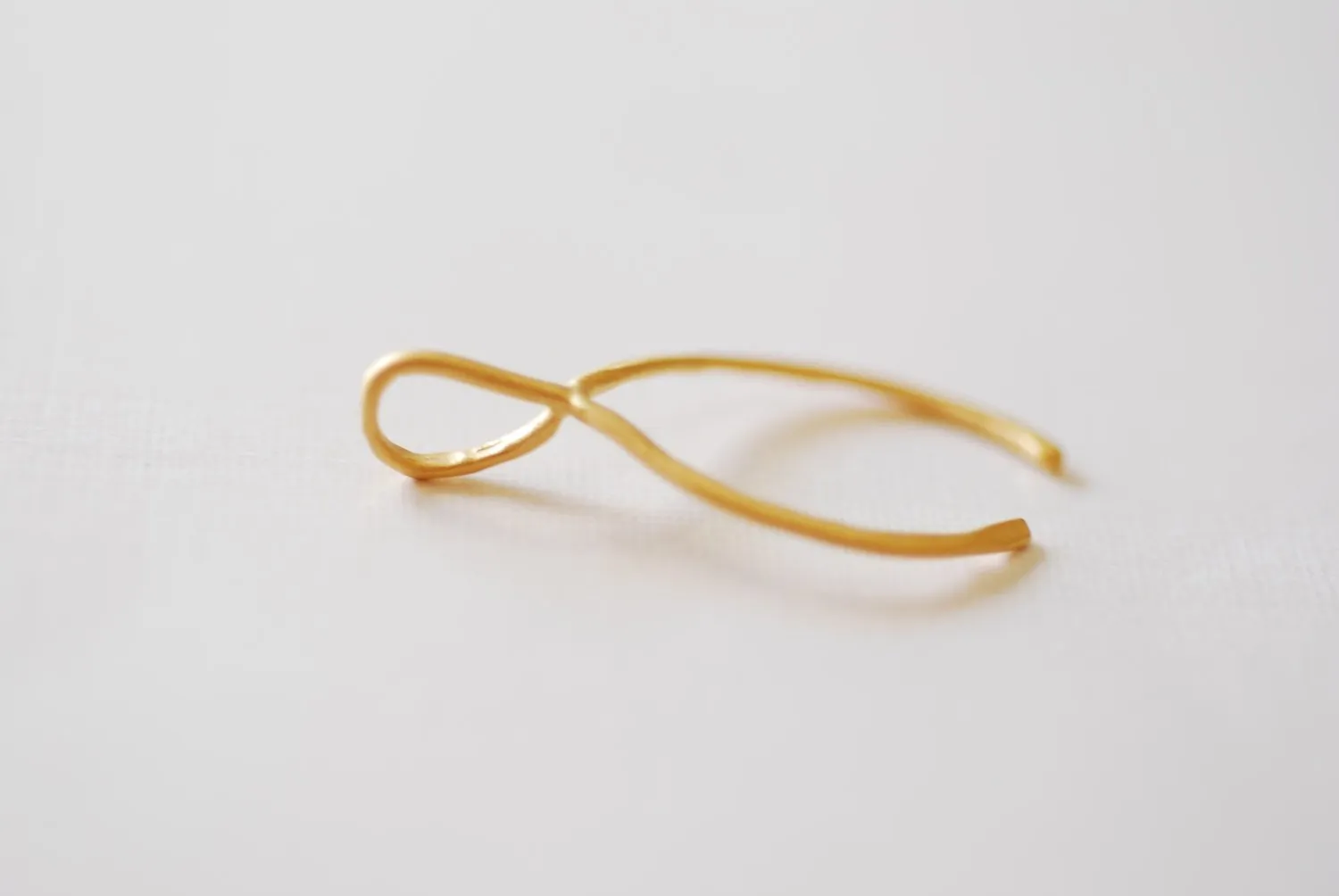 Matte Vermeil Gold Thin Hammered Wishbone Charm- 18k gold plated over Sterling Silver Wishbone, Vermeil Gold Wishbone Pendant Charm, 217