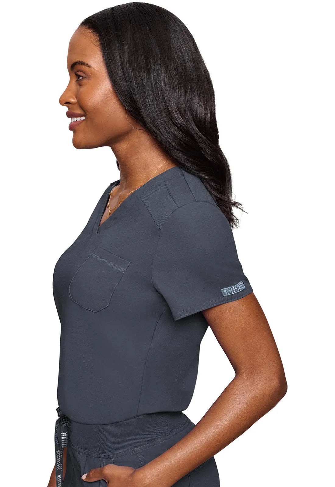 MC TOUCH Women's V-Neck Tuck In Scrub Top - MC7448