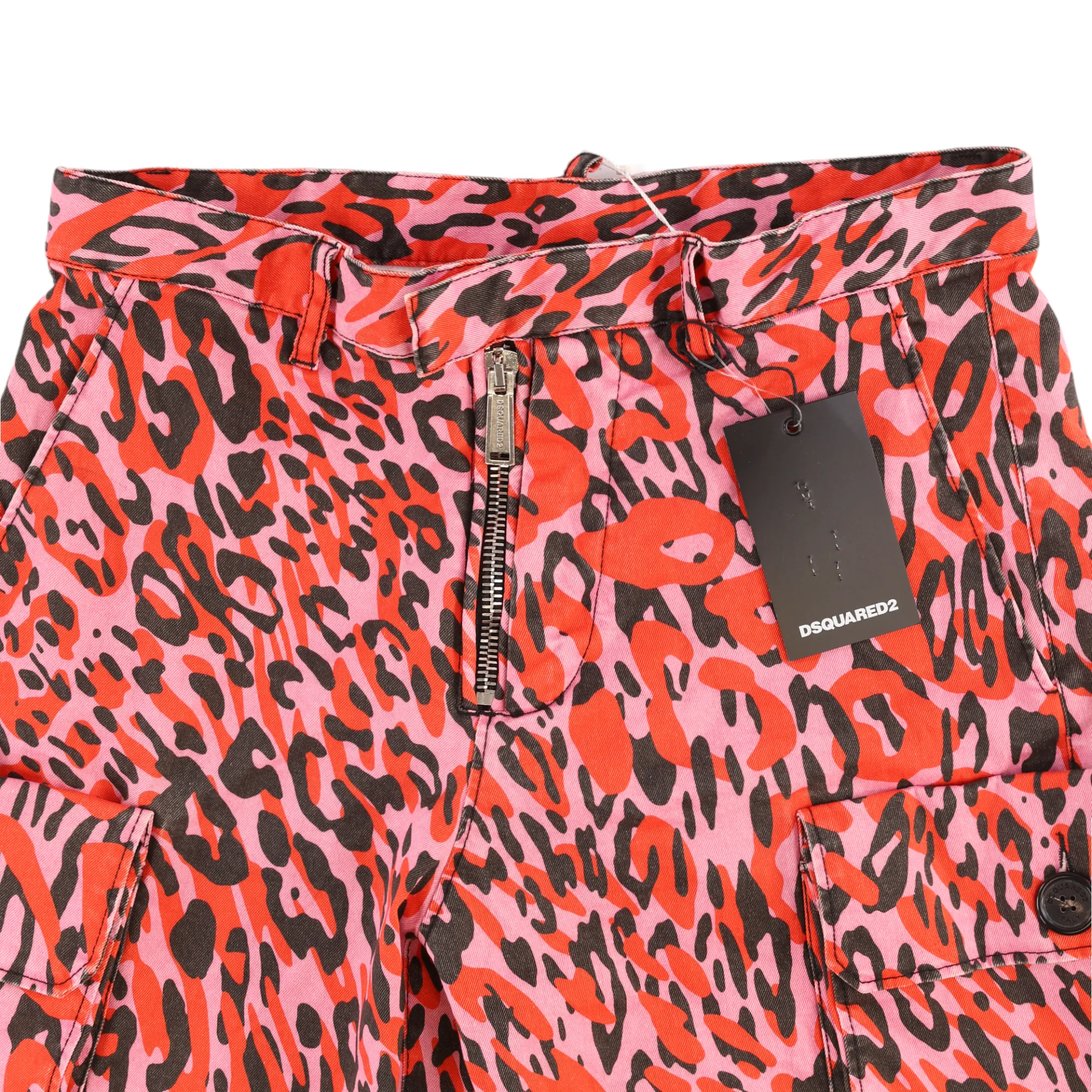 Men's Leopard Print Cargos Pink Size IT 48 / UK 32